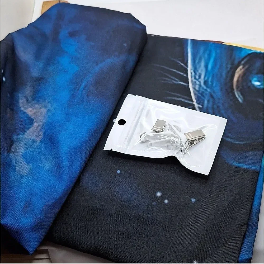 Wolf Tapestry with moon phases spirit animal wall art